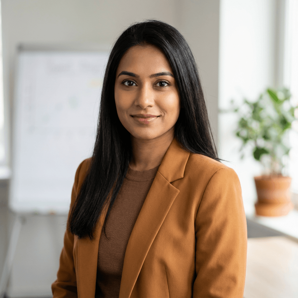 Anita Shah in a factory environment
