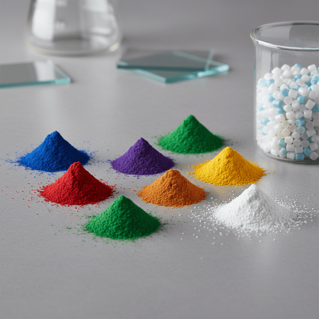 Multiple pigment powder samples