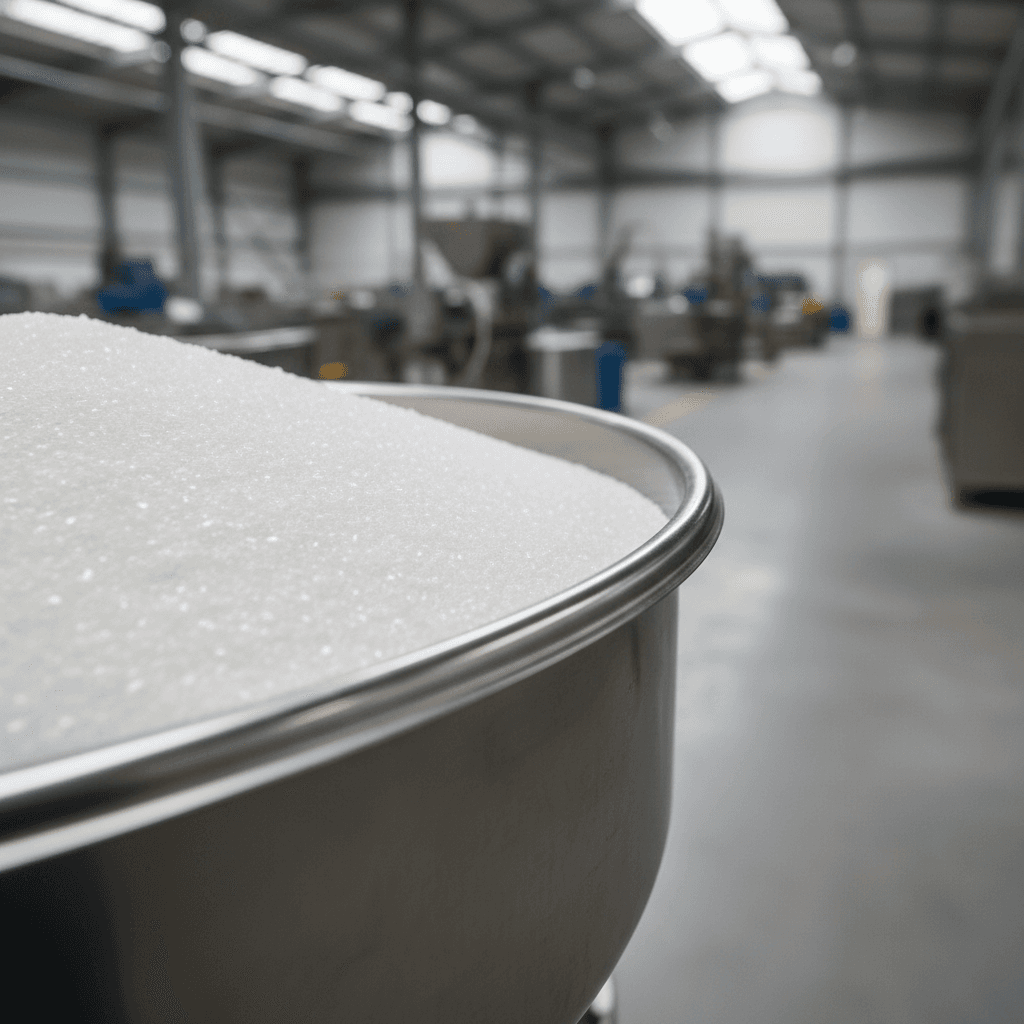 White granular plastic additives and small pellets on a black surface